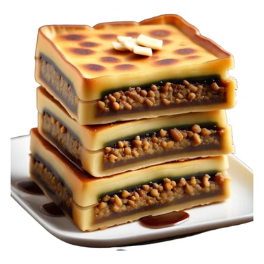 martabak manis-cinematic-realistic-martabak manis-dish-emoji,-depicted-as-a-single,-square-slice-of-sweet,-thick-martabak manis-with-a-rich,-indulgent-filling,-rendered-with-detailed-textures-and-vibrant,-appetizing-lighting sticker