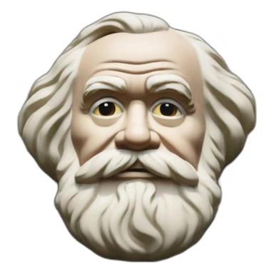 karl marx sits on the ground sticker