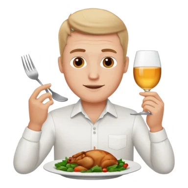 WHITE MAN HAVING DINNER sticker
