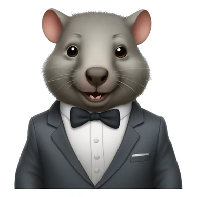 Wombat in suit sticker