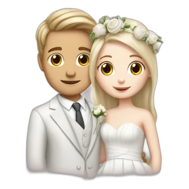 A couple of boy and girl getting married White skin sticker