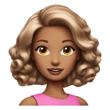 glamorous barbie with brown hair sticker