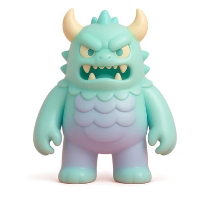 scary monster with horns, armored scales, fierce expression sticker
