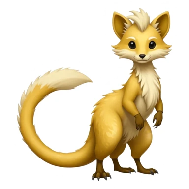 Cool furry anthropomorphic fantasy-Vernid-creature by LiLaiRa with a long tufted tail (full body) sticker