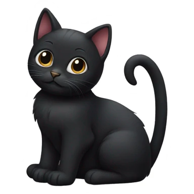 Black cat cute sticker