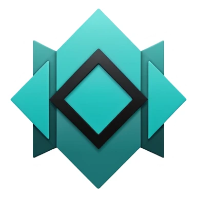 teal green with black, management logo sticker