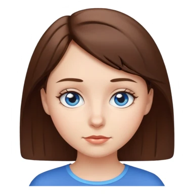 Chica de pelo corto color café y con los ojos azules sticker
