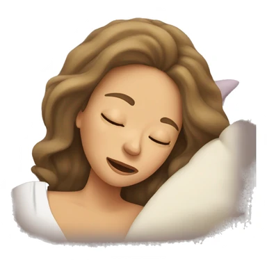woman with long hair, snoring, in bed sticker