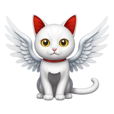 white cat with wings sticker