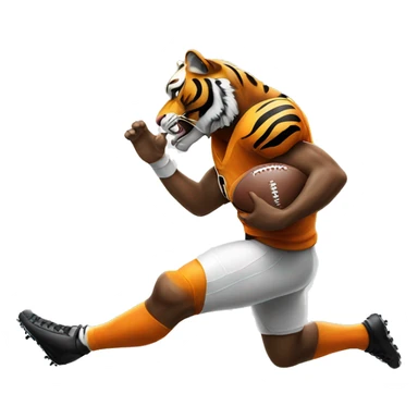 a tiger kicking a football sticker