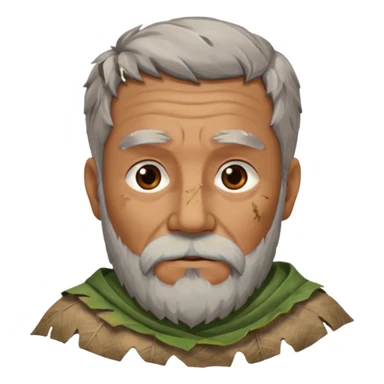 ancient man, tattered leaf cloth sticker