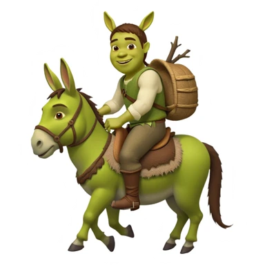 Shrek riding donkey sticker