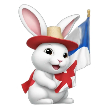 A White rabbit with a Panama flag sticker