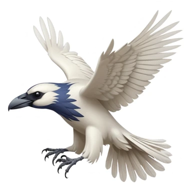 white raven flying sticker