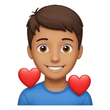 boy with heart eyes and a big smile, lover boy sticker