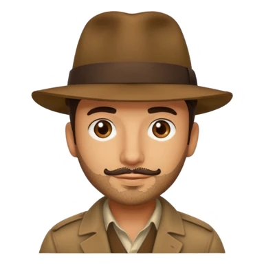 Man with stubble and olive skin wearing brown fedora sticker