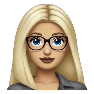blonde kylie jenner with blue eyes and glasses  sticker
