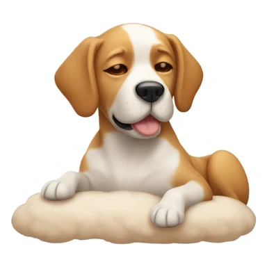 A dog laying down dreaming sticker