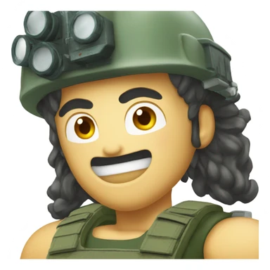 Gas muscler en militaire avec les cheveux bleus en super sayen  sticker