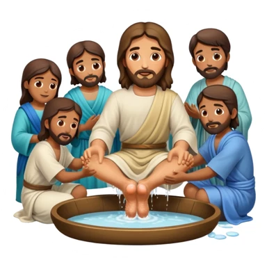 Jesus washes disciples feet sticker