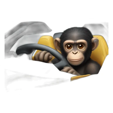 Chimp driving a Lamborghini  sticker