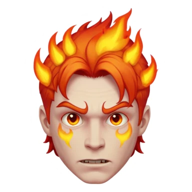 fire hair deamon man sticker