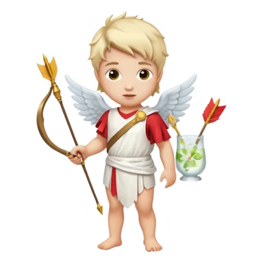 Cupid with arrow mixing Gin Tonic sticker