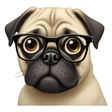 Pug wirh glasses  sticker