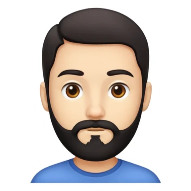 Boy with normal black beard and simple hair  sticker