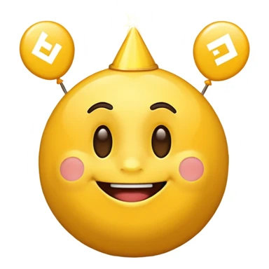 Celebration emoji with Binance logo sticker