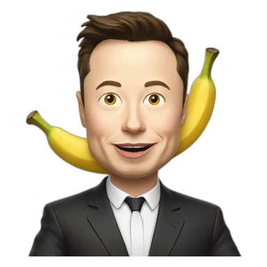 elon Musk eat banana sticker