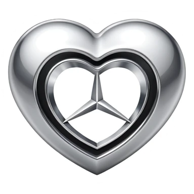 heart shaped Mercedes logo sticker