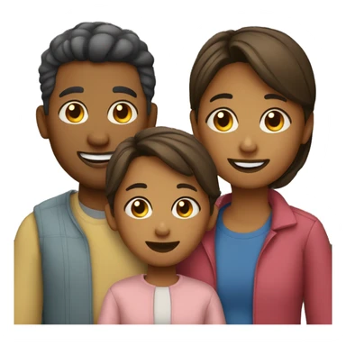 Family with 3 kids sticker