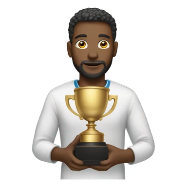 man holding a trophie sticker