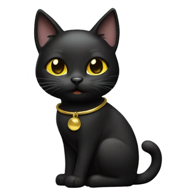 black cat with gold sticker