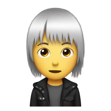 Emoji with emo bangs sticker