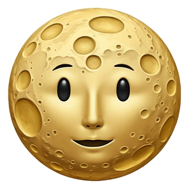 Create a emoji hidden S in moon surface moon colour golden and not face moon and s hidden but view  sticker