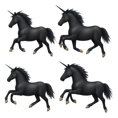 Fullbody Realistic black unicorn running  sticker