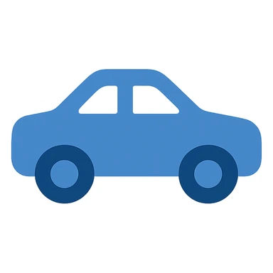 car, flat color icon style, bold shapes, minimal details sticker