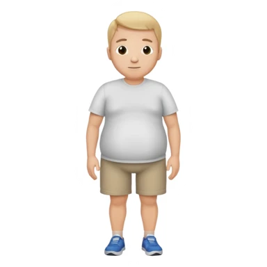a man with thin arm and leg but the belly is big sticker