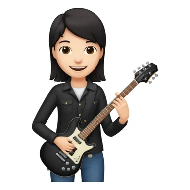 🙂 bu emojinin elinde eloktronik gitar olsun elektronik gitar siyah olsun sticker