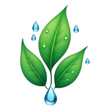 eco-friendly leaf logo with water droplet sticker