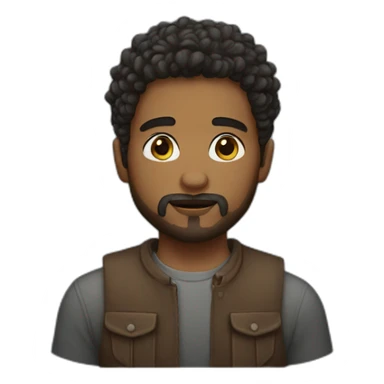 Boy with little beard thick hair sticker