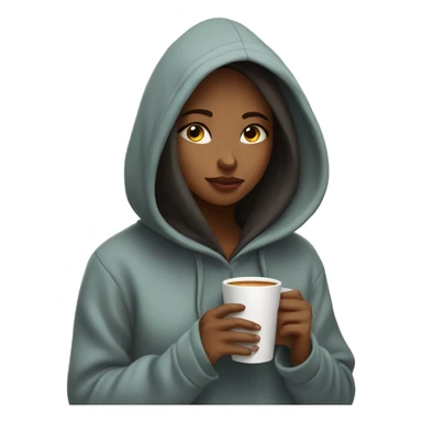 girl in oversized hoodie sipping coffee eyes closed sticker
