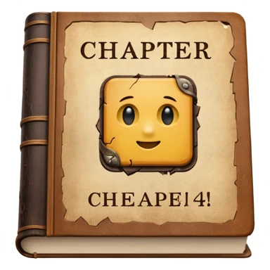 Book with “Chapter 4?” stamped on it sticker