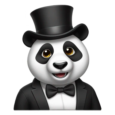 Panda with a top hat sticker
