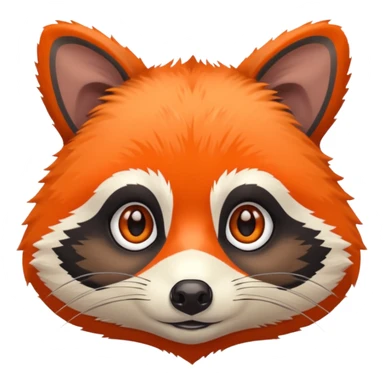 Bright Orange Racoon face sticker