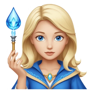 Witch magicien blonde woman blue eyes sticker