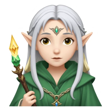 Frieren the female elf mage with silver hair without stone sticker