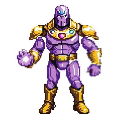 Thanos with infinity gauntlet in Squid Game setting making a power pose sticker
